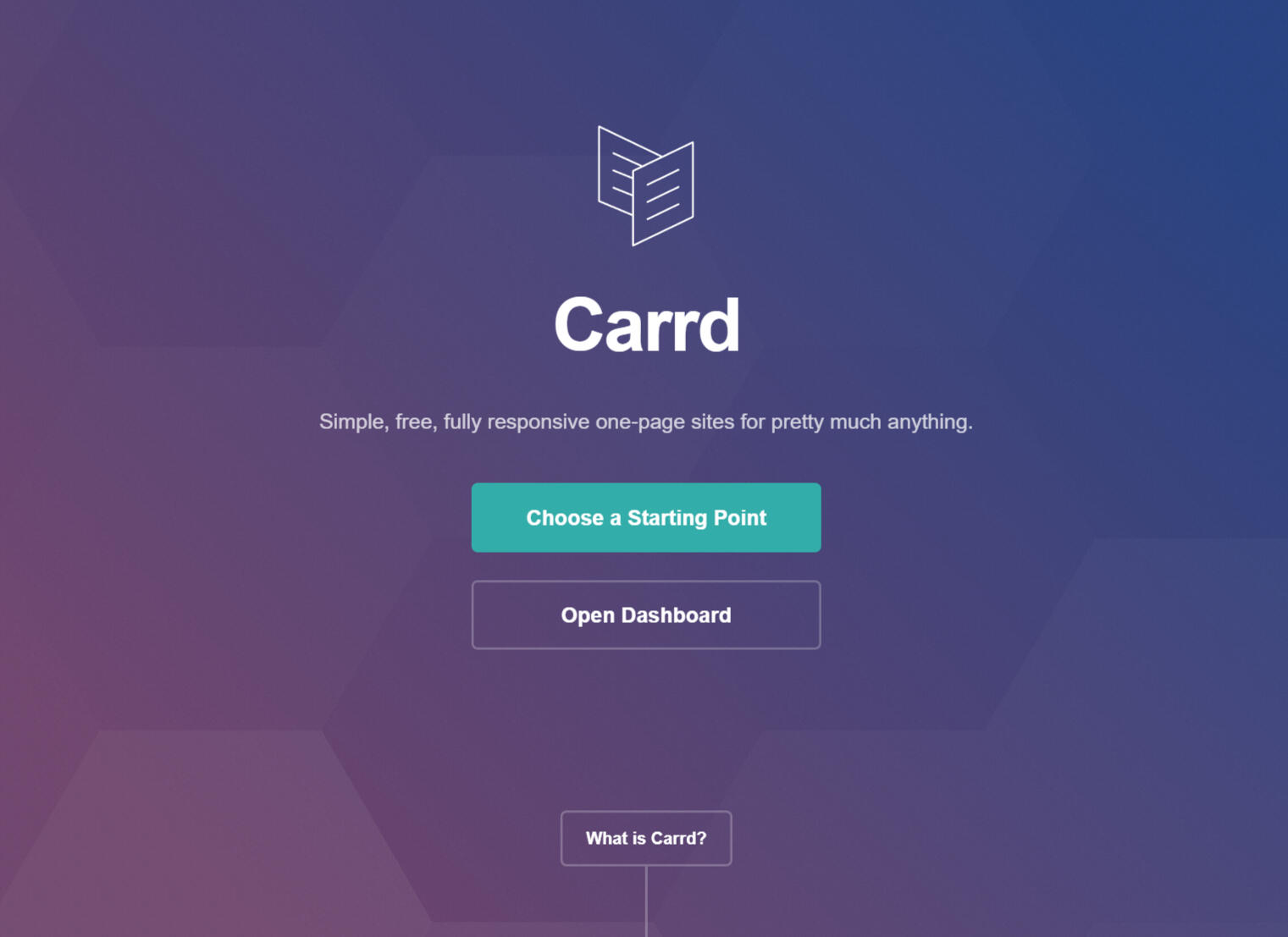 Carrd home page